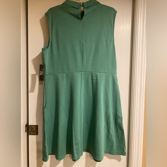 NWT XL Mint Green sleeveless dress with a pocket on each side .100% Cotton - Picture 2 of 5